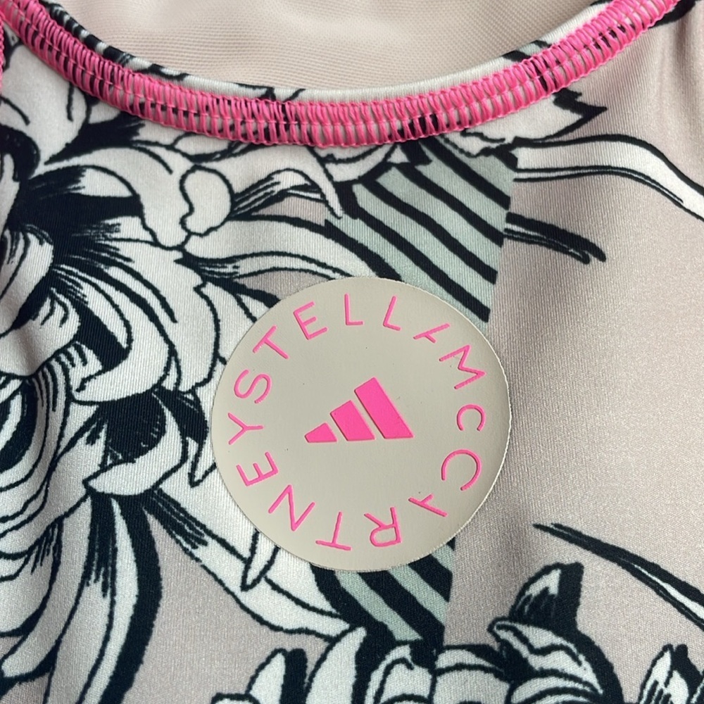 🧵Stella McCartney Adidas sports bra *Altered! chrysanthemum white black pink - Picture 7 of 11